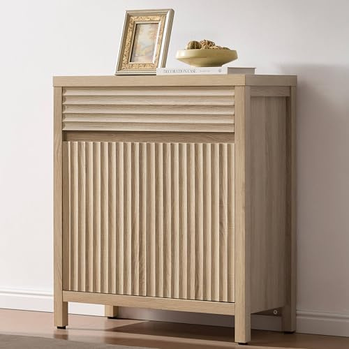 SICOTAS 29 Fluted Buffet Cabinet with Drawer, Modern Storage Cabinet