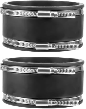 2 Stück 150mm Flexible Gummi Muffe, Flexible Gummimuffe Gummikupplung mit Edelstahlschellen, Ø150mm Rohrverbinder für Rohrventilator, Lüftungssystem Lüftung Rundrohr Ventilation Lüftungskanal