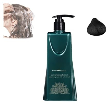 Set di tinture per capelli a lunga durata con formula delicata, colorazione vegetale per coprire i capelli bianchi, kit di tintura per capelli a lunga durata in un unico passaggio (Natural Black)