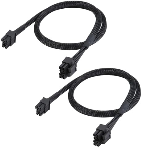 Câble PCIe pour Alimentation EVGA 8 Broches vers 8 Broches (6+2), Adaptateur PCI Express pour Carte Graphique, Câble Tressé 60 cm 18AWG, Compatible EVGA G2 G3 GQ P2 T2