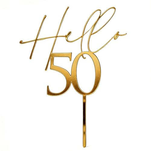 Cake Topper Geburtstag,Tortendeko 50th Geburtstag Mann Frau Toppers Deko | 50.Kuchen Gold Zahlen Party Kuchendeko,Goldene Acrylic Mirror Jahrestag Tortenaufsatz,für Jubiläum Jahre Wedding Geburtstags
