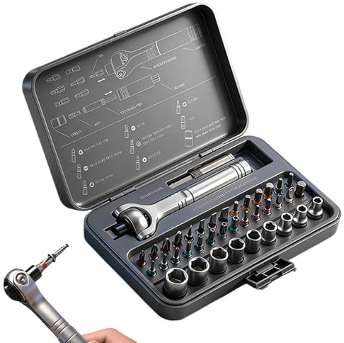 Ratschen-Schraubendreher-Set, 40-in-1- -Reparatur-Set mit Aufbewahrungskoffer, magnetisches Bit-Treiber-Set mit abnehmbarem Griff, für Handy, Tablet, Laptop, , Computer, Uhren