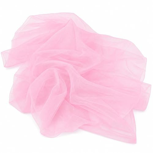 Rosa Organza Stoff 4m×1,6m, Tüll für Hochzeit, Party & DIY – Netzgewebe Weiß, Durchscheinend – Ideal für Tutu Röcke, Geschenkverpackungen, Blumen, Deko, Basteln, Nähen (pink)