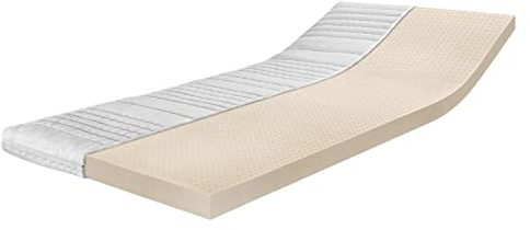 RAVENSBERGER Latex Topper Natura LUX - Härtegrad H2/H3, mittel - 50-110 kg - 90 x 200 cm, Höhe 9 cm - 7-Zonen Matratzenauflage aus Natur-Latex mit RAVOTEX Baumwoll-Bezug, allergikerfreundlich