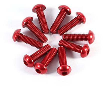 10 stücke M3 6-10mm Bunte Taste Runde Zylinderkopfschrauben Aluminiumlegierung Metric Innensechskantschraube(10mm-红色)