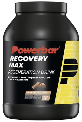 Powerbar - Recovery Max - Chocolate - 1144g - Regenerations Whey Drink mit Kohlenhydraten, Magnesium&Zink