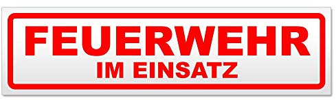 Kiwistar Magnetschild Feuerwehr im Einsatz - 30cm Rot - magnetisch für Auto PKW Kfz - wiederverwendbares Hinweisschild aus Magnetfolie - für Fahrzeug, Truck