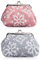Oyachic 2 Pièces Porte Monnaie Vintage Fleur Portefeuille Femmes Bourse Hasp Coin Purse Sac à Main (Rose + Gris)