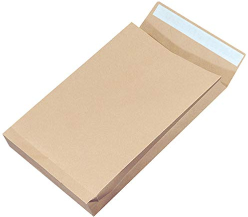OFFICE PRODUCTS RBD-Briefumschläge Mit Silikonband HK DIN E4 / Briefumschlag 250 Stück/ 280 x 400 mm 150 (g/m2)/ Farbe-Braun/Faltentaschen Versandtaschen/ohne Fenster