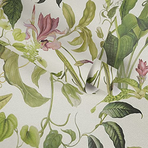 A.S. Création Michalsky Living Dschungeltapete Change is good tropische Tapete Fantastic Flora Vliestapete creme grün rosa matt fein strukturiert 379881