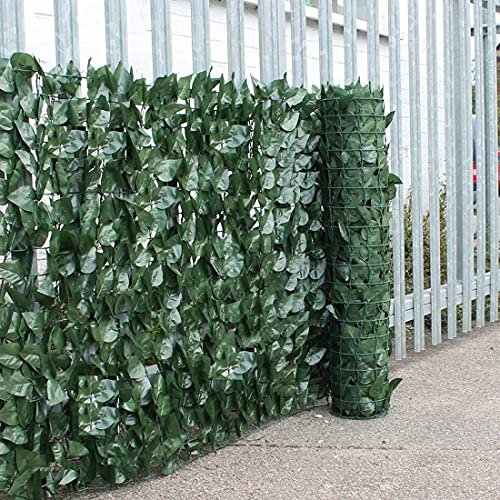 Abaseen Ivy Artificial Leaves with Trellis Hedge Roll, Artificial Ivy Trellis Screening Roll Wall Decor for Indoor-Outdoor 1m x 3m