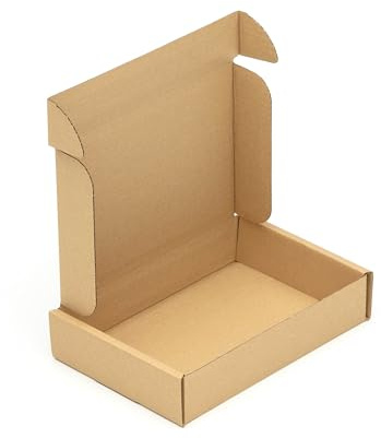 KK Verpackungen Faltschachteln 240 x 170 x 50 mm Braun 1-wellig (Außenmaß 260 x 176 x 56 mm) | 100 Stück, Versandkartons Kartons für Versand als DHL Päckchen S Hermes Päckchen DPD GLS Paketklasse XS