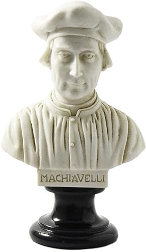 Busto Statua Design: Niccolò Machiavelli (patinato) - Riproduzione busto, scultura in marmo e resina - circa 13 cm, 350 gr. - Prodotto Toscano, Design Made in Italy - Idea Regalo Casa
