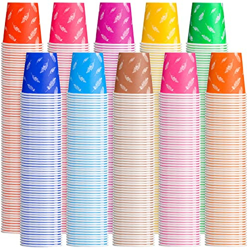 Gerrii 1000 Pieces 5oz Paper Cups Multicolor Disposable Mini Cups Colorful Mouthwash Cup in Bulk for Espresso Travel Parties Candy Party Picnics Barbecues Events, 10 Colors