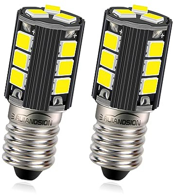 Ruiandsion 2 bombillas LED E10 de 12 V, color blanco, 2835 15SMD, repuesto para linternas, linternas, luces de trabajo, sin polaridad