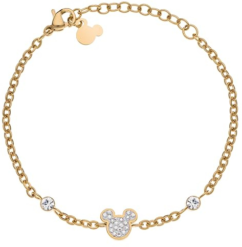 Disney Armband Mickey Mouse, Edelstahl und Zirkonia für Kinder und Mädchen, Disney-Schmuck