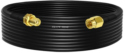 TUOLNK Koaxialkabel RG174 SMA Verlustarmes Verlängerungskabel 16,4FT (5M) SMA Koaxialkabel Stecker auf Buchse für SDR-Funkempfänger, Antenne, Amateurradio, CB-Radio, ADS-B, GPS