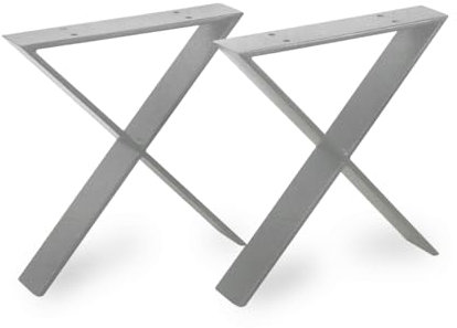 modernLOFTart Bankbeine Tischbeine - DIY Möbelfüße 60x10cm Silber - Moderner Industrie-Look für Ihr Wohnzimmer - Metall Industrial Tisch Bank Sitzbank Couchtisch Kufen - Breite 20cm, Höhe 42cm
