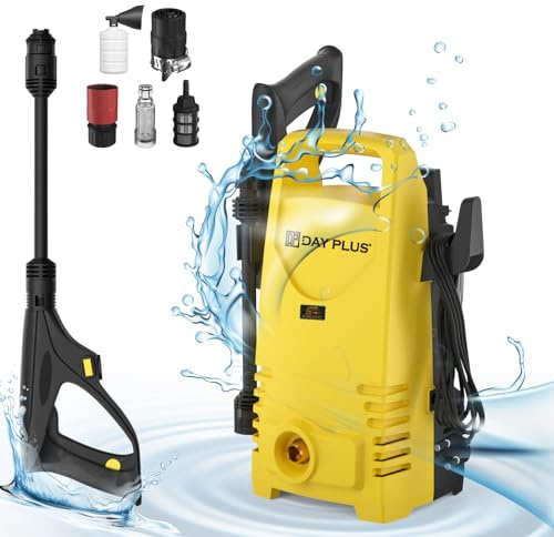 Hochdruckreiniger inkl. Zubehör | max. 120 bar Druck, 400W Leistung, 400L/h, Selbstansaugfunktion, 2m Hochdruckschlauch, Druckreiniger mit Quick-Connect-System