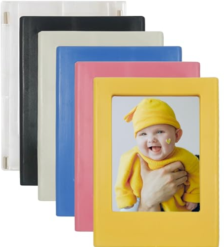 MaehSab 6 Pieces Mini Refrigerator Magnets Photo Frame for 2x3 Film, 3 Inches Mini Fridge Magnetic Picture Frame for Polaroid Fujifilm Instax Film, Small Picture Holder for Fridge Table Locker