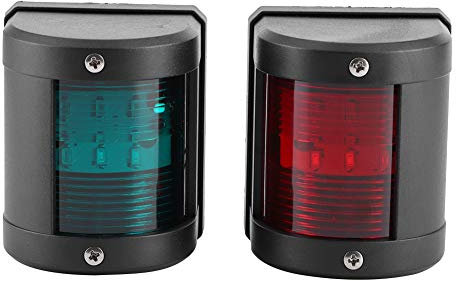 TOWEBOORY LED Boat Navigation Lights, Pair of IP66 Marine 2.5W Signal Lamp Red Green LED Navigation Warning Light Anchor Signal Mast Light for Marine Boat Yacht 12V / 24V