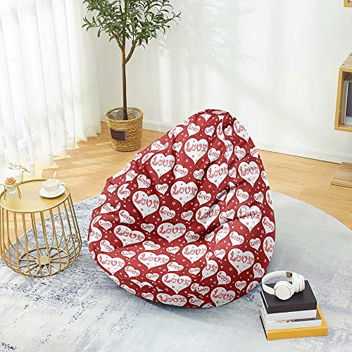 DOTBUY-SHOP Sitzsack Bezug (Ohne Füllstoff), Comfort Sitzsack Kinder Erwachsene, Waschbar Rosa Herz Druck Bean Bag Gaming Sitzsäcke, Bean Bag Chair für Indoor Outdoor (Stern,XL)