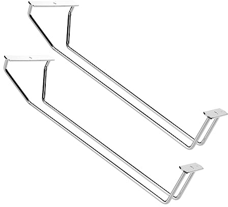 PRETYZOOM Estante De Copas De Vino Estantería De Vino Acero Inoxidable 2 Pcs Organizador De Cocina
