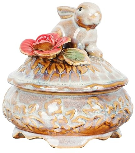 Amosfun Schmuckkästchen Keramik-ohrringbox Ringaufbewahrungsbox Charm-etui Für Schmuckorganisation Dekorative Aufbewahrungsbox Für Schmuck Wie Ohrringe Ringe Und Halsketten