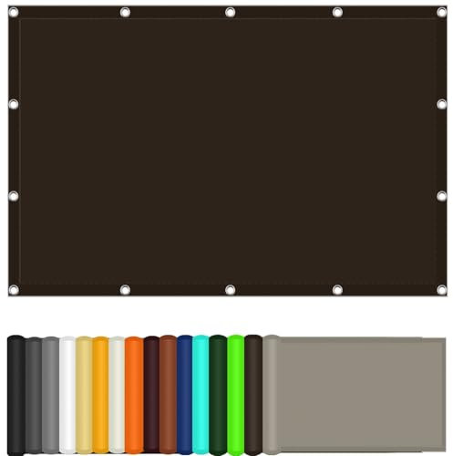 Voile D'Ombrage,Filet d'ombrage 130 x 290 cm Imperméable Voiles Ombrages Rectangulaire Bâche Dombrages avec Corde pour Piscine Balcon, Brun