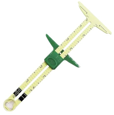 T-Shaped Sliding Gauge, 5-in-1 Sliding Gauge Measuring, Steel Gauge Sewing Ruler, T Gauge Hem Gauge Measuring Tool Sewing, Quilting Ruler Sewing Tool Measuring