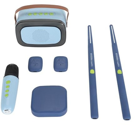 Virtual Air Drum Stick, Accurate Identification Somatosensory Drum Kit Vivid and Immersive with Speaker and Microphone for Home (Blue)
