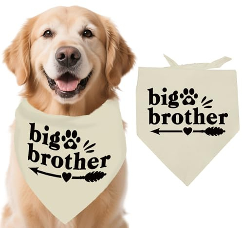 arricraft 1 Paws Hunde Bandana Beige, 21.7x30.7 Big Brother Thema Befördert Haustierschal Bandanas Baumwolle Hundehalstücher Für Hundeliebhaber Gender Reveal Foto für Große Hunde und Katzen