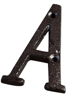 2,95 Zoll Hausnummern mit Schrauben – Moderne Metall-Türnummer, Gusseisen Adresse Nummern Buchstaben Schild, für Außenbriefkasten, Apartment, Zimmer, Wanddekoration, Garten, Café(A)