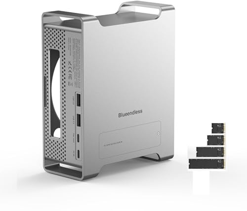 Alloggiamento in metallo con hub USB-C per Mac mini M4/M4 Pro, supporto di raffreddamento docking station con slot SSD M.2 NVMe da 8 TB, porte USB 10 Gbps, porta SD3.0 TF3.0