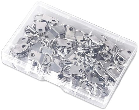 Confezione da 100 ganci per quadri con viti, gancio in tela placcato, set di fissaggio per decorazione da parete