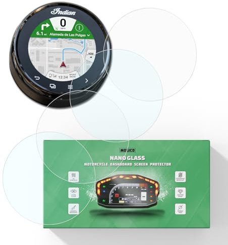 Mogico Nano Glass Motorcycle Dashboard Screen Protector Kit for Indian Chief 2021+ (2x Ultra Clear & 2x Anti Glare) Tachometer & Instrument Cluster Protection