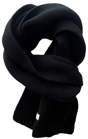 Generisch Winterschal Wollschal Weiche Warm Strickschal - 100% Wolle - Herbst Winter Einfarbig Gestrickter Schal Vielseitiger Kaschmir-Halsschal für Damen Herren, 160 x 20 cm