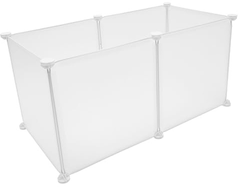 FONDOTIN Abnehmbarer Kleintierzaun für Hamster und Kaninchen aus Weißem Kunstharz 6 Stück mit Einfachem Design für Sicheren Outdoor Freilauf