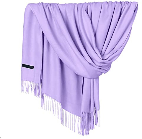 Generisch Pashmina-Schal für Damen, weich, einfarbig, modisch, warmer mit Fransen
