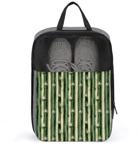 Bolsas de zapatos de golf para viajes, mujeres y hombres, bolsas de zapatos de viaje con estampado de rayas verticales de cactus para empacar en maleta, danza, bolos, tacos, fútbol, organizador para