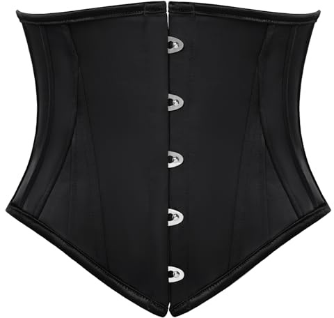 Skarlet mörker kvinnor steampunk korsettbälte vintage spets up medeltida brett bälte, svart, 40
