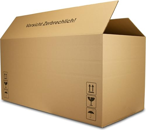 Paket AG DHL Karton 120 x 60 x 60 cm Faltkarton Versandkarton 1200 x 600 x 600 mm Kartonage Verpackung mit Höhenriller, doppelwellig (2 Stück)