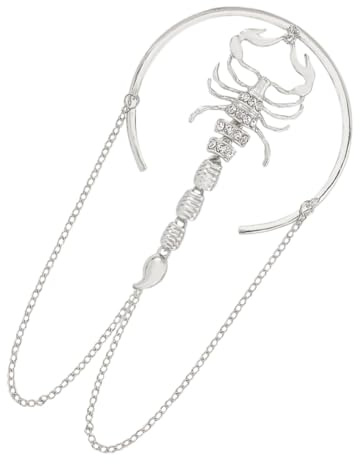 MAGICLULU Bracciale da Braccio Superiore Stile Gotico Strass, Design Regolabile in Lega Argento, Fascia Aperta un Look Elegante e Unico