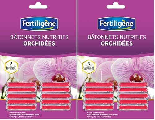 Fertiligène FBORC - Engrais Bâtonnets Nutritifs Orchidées x 10 - Pour des plantes plus belles - Formule avec oligo-éléments - Jusqu'à 8 semaines de nourriture complète - Plantes en pots et jardinières