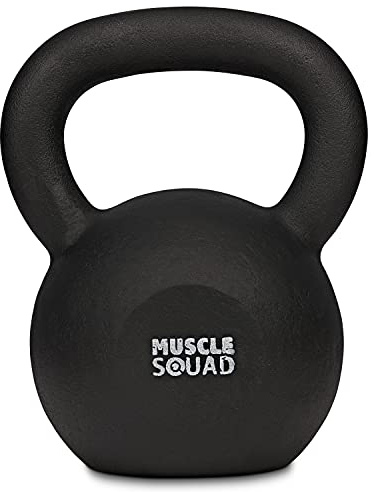 MuscleSquad Cast Iron Kettlebell 24kg - Kettlebell Weights Workout Equipment For Home Or Gym Use…