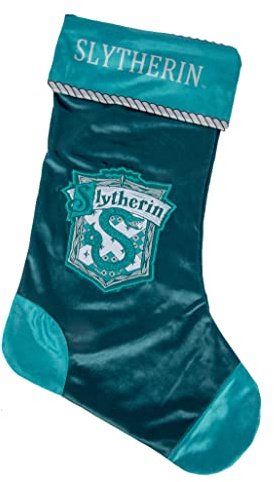 Merchoid Harry Potter: Slytherin Weihnachtsstrumpf – Großes Hogwarts-Haus Weihnachtsstrumpf-Dekoration/Weihnachtsschmuck/Geschenkbeutel