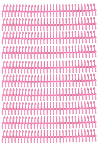 10 Pcs Loose Leaf Binding Spine 30 Fori 22mm Diametro Interno Bobine di Rilegatura Anelli di Rilegatura In Plastica Resistente All'usura(Rosa)