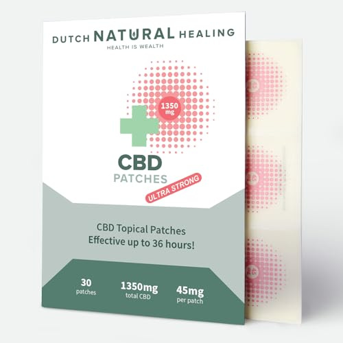 CBD Pflaster Ultra Stark - 45 mg pro Pflaster - 30 Stück - Nur zur äußerlichen Anwendung - 0% THC - Biologisch - Wirksam bis zu 36 Stunden