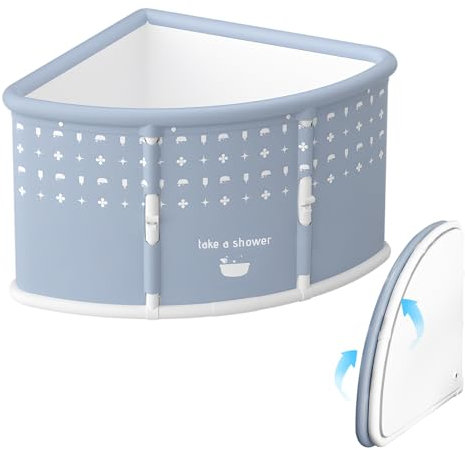 Portable Bathtub for Adults Kids , Foldable Travel Soaking Tub Non-Inflatable Deep Bath Tub, PVC Bath Bucket for Hot Ice Spa, No Installation Needed Thickened Bracket Corner Bathtub Indoor Outdoor G