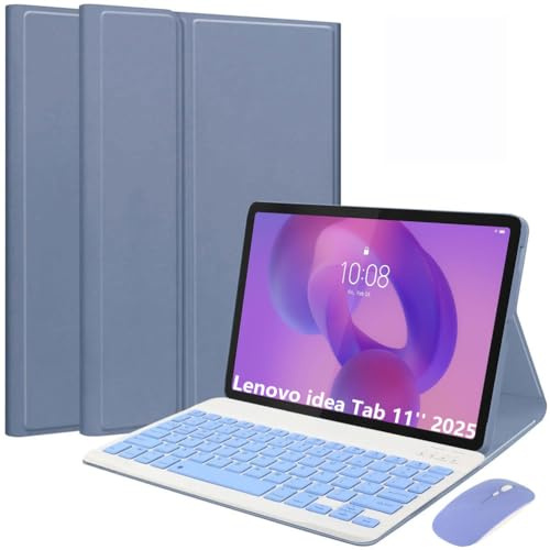 EHLCYS Custodia con Tastiera per Lenovo Idea Tab 11 Pollici 2025 Modelli (TB-336ZU/TB-336FU), Layout Italiano Tastiera Bluetooth Staccabile, Cover Ultrasottile Multi-Angolo con Mouse,Viola